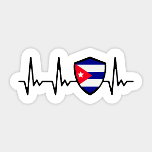 Cuba Heartbeat Proud Cuban Flag Sticker